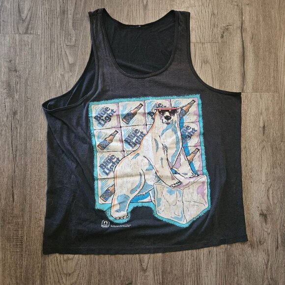 Vintage Labatt Blue Light Polar Bear Tank Top Black Graphic 1993 – Men’s - Picture 1 of 6